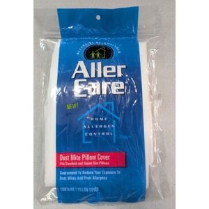 AllerCare Dust Mite Pillow Cover Standard Queen White New Home Allergen Control